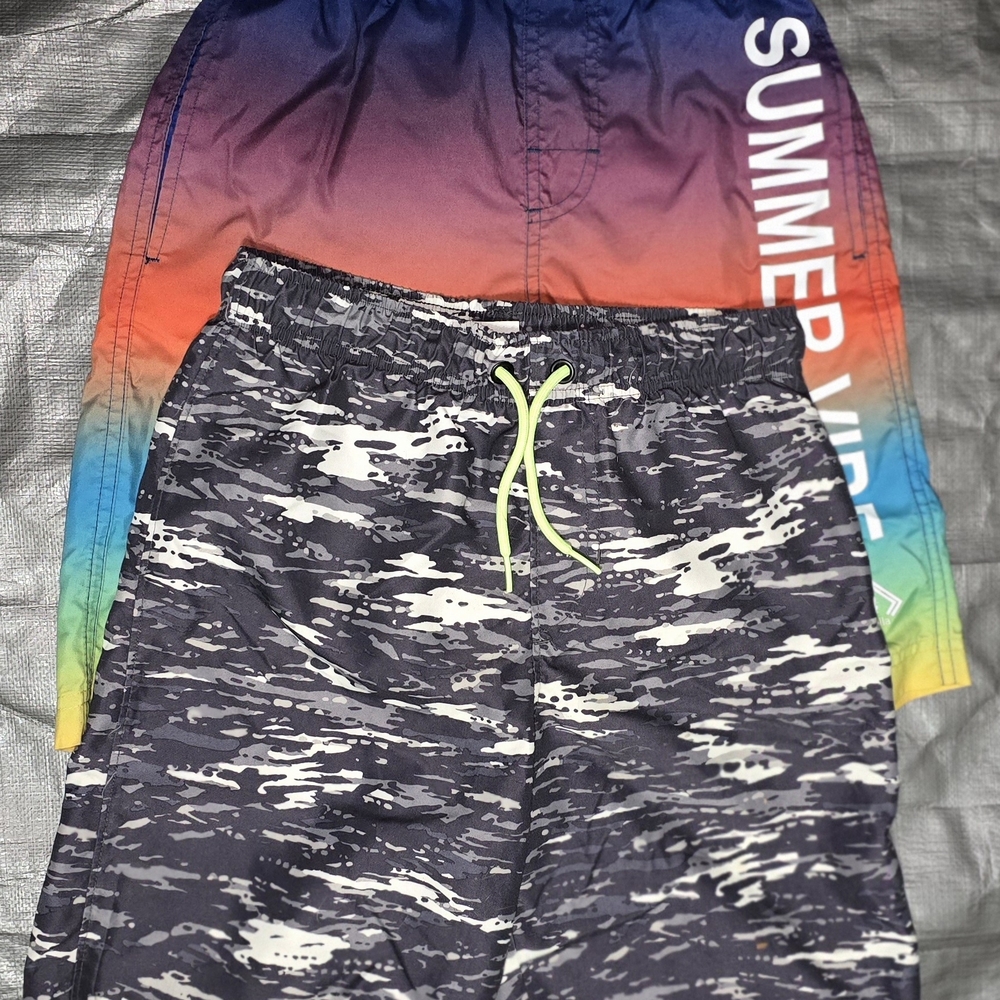 2 Pair Boys Swim Shorts Size 10/12